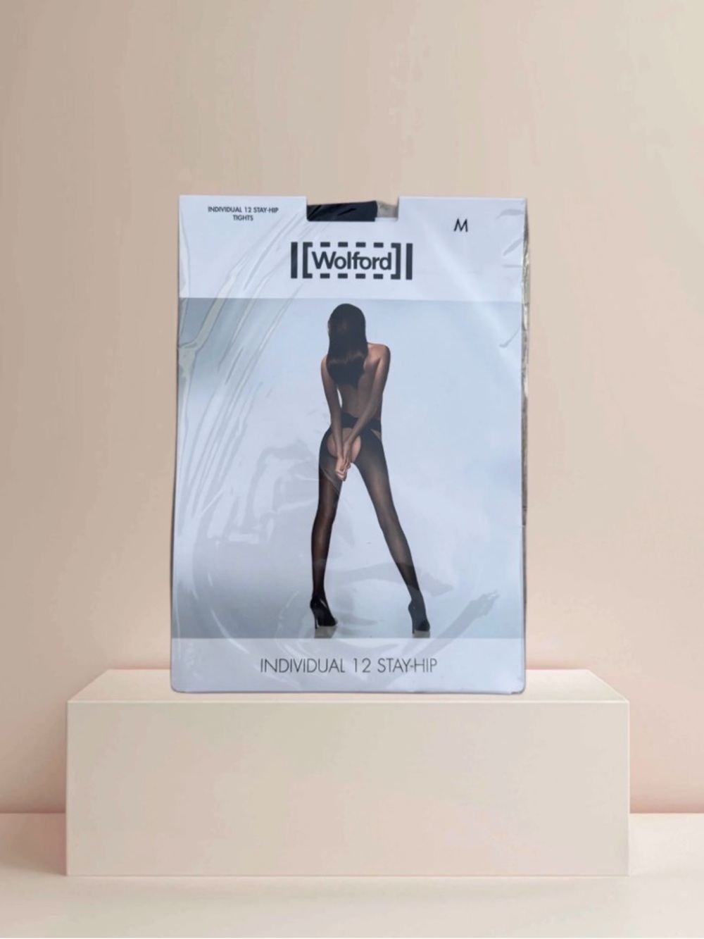 Wolford Individual 12 Stay-Hip Tights Size Medium Black